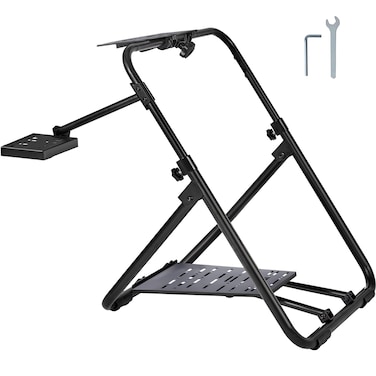 VEVOR Foldable Racing Steering Wheel Stand, Height Adjustable Universal Base Compatible with Logitech &amp; Thrustmaster Racing Wheel and Pedal, Heavy-duty Frame Standard GT/Formula Seating Portable