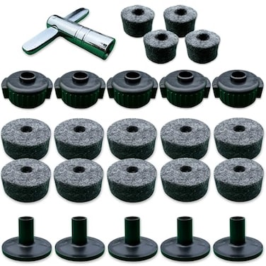 Rhythm Bytes 25pcs Cymbal Replacement Accessories   10 Cymbal Stand Felts   5 Quick Release Wing Nuts   5 Cymbal Sleeves   4 Clutch Felts &amp; 1 Drum Key T-Shape   Cymbal Stand Parts &amp; Drums Accessories