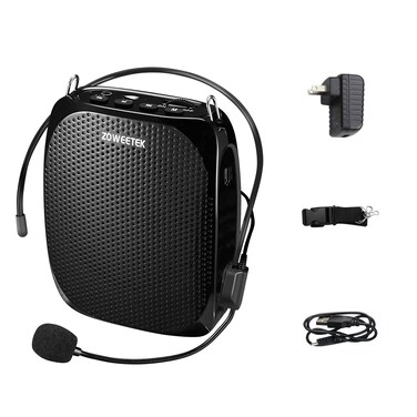 ZOWEETEK ZW-Z258 Portable Rechargeable Mini Voice Amplifier for Teachers with Waistband, Portable Speakers Supports MP3 Format Audio for Speech, Class, Training,Tour Guide, Power Amplifiers
