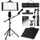Music Stand, Vangoa Folding Sheet Music Stand with Detachable Microphone Stand &amp; Phone Holder, Portable Lightweight with Music Sheet Clip Holder &amp; Carrying Bag for Instrumental Performance