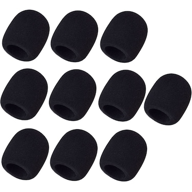 10 Pack Microphone Covers Foam Mic Cover Handheld Microphone Windscreen, Black