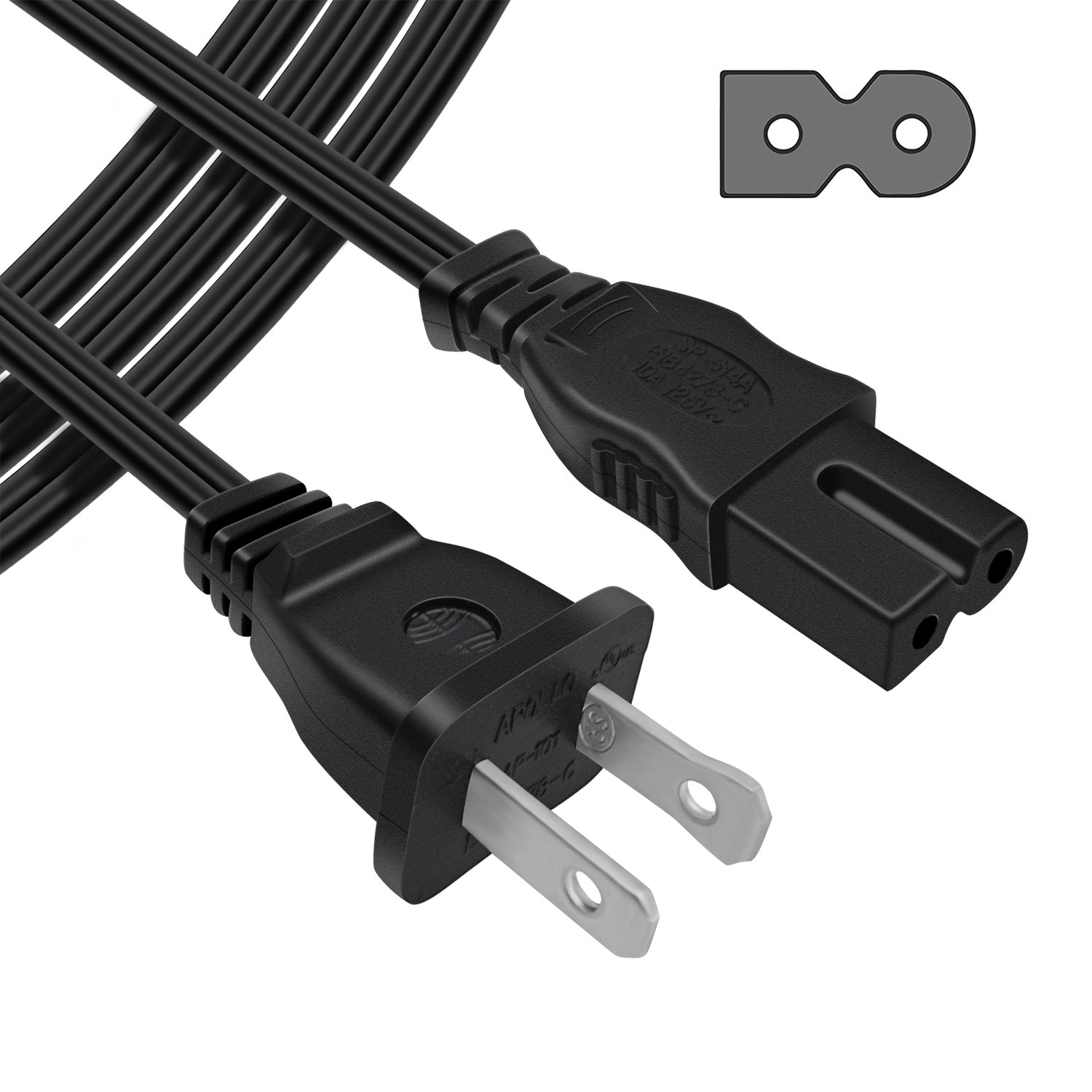 باو سيد Powseed 6ft Ac Wall Power Cord Cable usba 6 FT