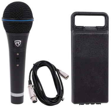 Rockville RMM-XLR Dynamic Cardioid Professional Metal Microphone W/10' XLR Cable., Black
