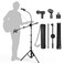 Microphone Tripod Stand, KDD Gooseneck Mic Boom Arm Stand Height Adjustable 30'' - 80'' with Two Mic Clips, Two Mic Arms and 3/8'' to 1/4'' Adapter for Singing, Stage, Black Yeti Snowball, Most Mics