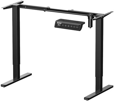 ErGear Electric Stand up Desk Frame,4 Memory Height Settings Height Adjustable Table Legs, Sit Stand Desk Frame Up to 47.2", Ergonomic Standing Desk Base Workstation, Black Frame Only