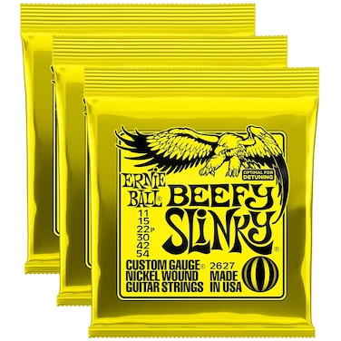 Ernie Ball 2627 Beefy Slinky 11-54 (3 Pack Bundle)