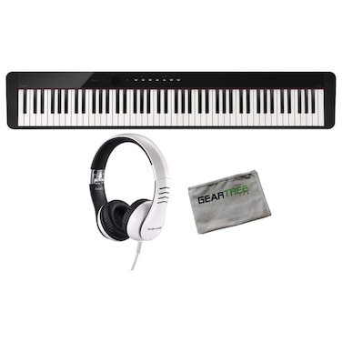 Casio PX-S1000BK 88 Weighted Key Digital Piano w/Casio X2-H2 Headphones and Pol