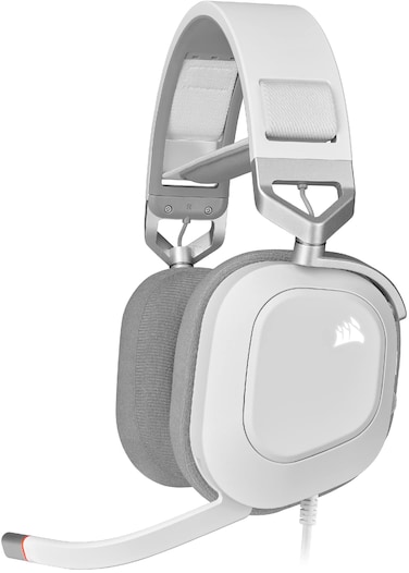 Corsair HS80 RGB USB Premium Gaming Headset with Dolby Audio 7.1 Surround Sound - White (Renewed)