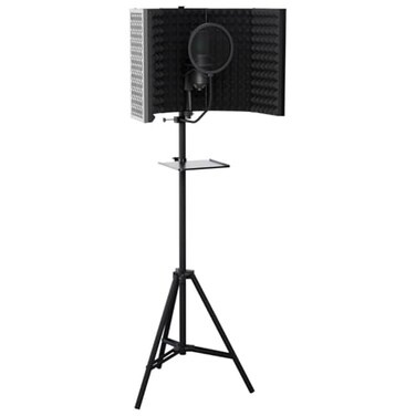 Audiosoul Professional Recording Microphone Isolation Shield - High-Density Acoustic Foam, Adjustable Foldable Design, Portable Sound Absorbing Panel for Studio Recording and Voiceovers