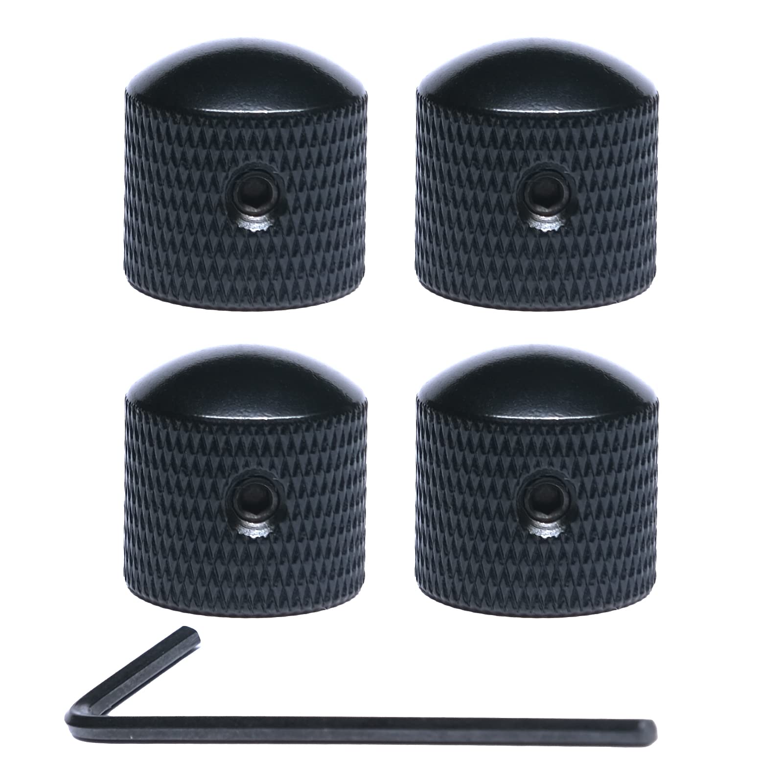 Harpfeas Harpfeas 4 Pcs Metal Volume Tone Dome Tone Guitar Speed Control Knobs With Allen Keys Scr