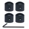 harpfeas 4 Pcs Metal Volume Tone Dome Tone Guitar Speed Control Knobs with Allen Keys Screws Set for Fender Strat Telecaster Gibson Les Paul Electric Guitar or Bass (Black)