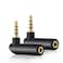 3.5mm Angle Male to Female Audio Adapter, 90 Degree Right Angle Gold-Plated TRS Stereo Jack Plug AUX Connector Compatible with Headset, Tablets, MP3 Players, Game Controller, Speakers(2 PACK)