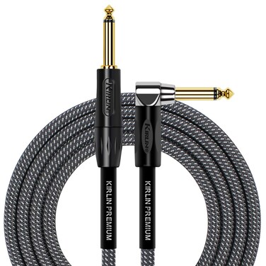 KIRLIN Cable IWB-202BFGL-20/CA 20-Feet Premium Plus Instrument Cable, Carbon Gray Woven Jacket