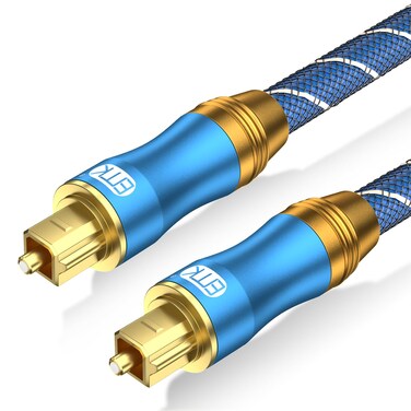 EMK Digital Optical Audio Cable Fiber Optical Toslink Cable SPDIF Audio Cable Male to Male Cord for Home Theater, Sound Bar, TV, PS4, Xbox, PlayStation &amp; More (6Feet/1.8M)