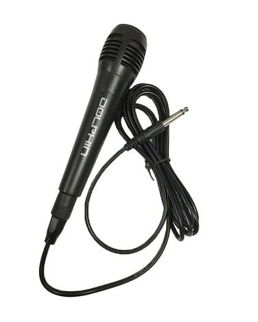 Dolphin MC-3 Wired Microphone   Unidirectional Dynamic Range   16.5ft Cord   Gold-Plated 6.3mm Plug with 3.5mm Adapter   Stylish &amp; Lightweight Design