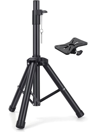 Dolphin ST-200 Speaker Tripod Stand - Adjustable Height from 38" to 79", Maximum Weight Capacity of 110 lbs - Perfect for Audio Setups - Black