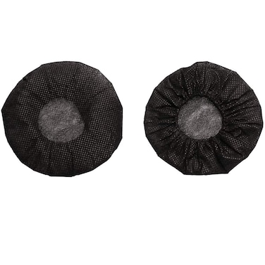 100Pcs Disposable Microphone Cover Non-Woven O-Type Dustproof Mic Cover Anti-Spray KTV Karaoke Studio Mic Protective Cap New Dust-Proof Accessories (Black)