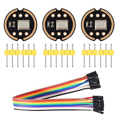 AITRIP 3PCS INMP441 Omnidirectional Microphone Module I2S Interface MEMS High Precision Low Power Ultra Small Volume with 20CM/7.8&quot; 10pins Dupont Cable Female to Female for ESP32 DIY