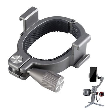 OM 4/OSMO Mobile 3 Microphone Extension Clamp, Dual Cold Shoe Mount Ring Adapter for DJI OSMO Mobile 3 Vlog Vlogging Video Shooting