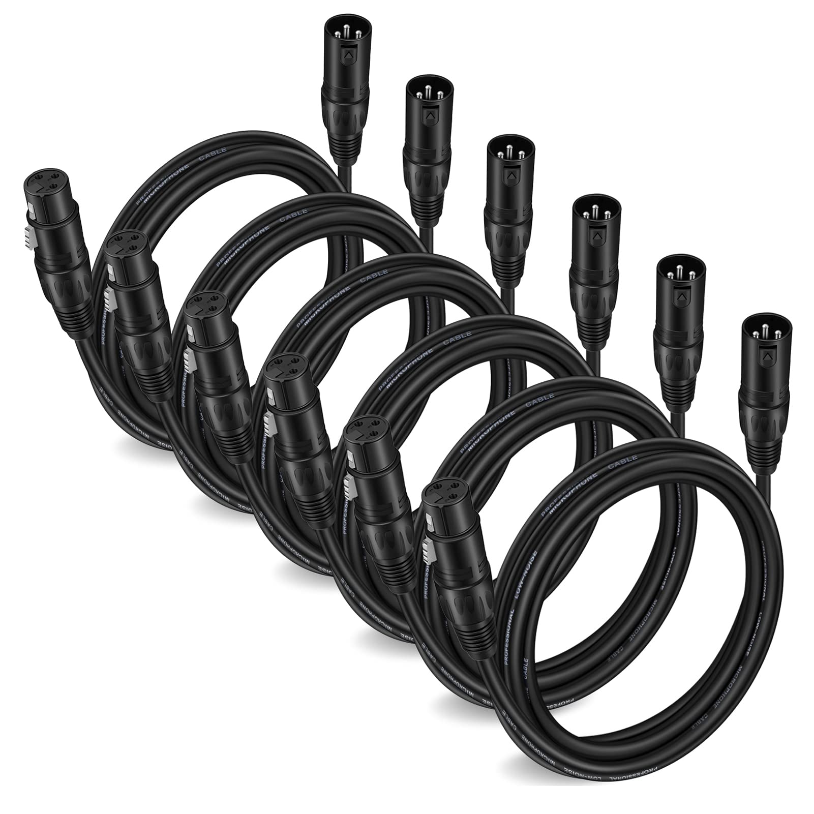 موكي Moukey Xlr Cables 10ft 6-pack