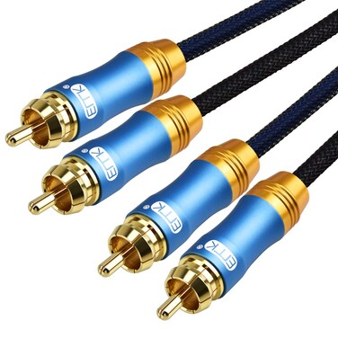 RCA Cable,EMK 2RCA Male to 2RCA Male Stereo Audio Cable for Home Theater, HDTV, Amplifiers, Hi-Fi Systems 3Ft/1m,Blue