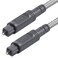 EMK Digital Optical Audio Cable Toslink Cable - [Cotton Braided Jacket,Durable and Flexible] Fiber Optic Cord for Home Theater, Sound bar, TV, PS4, Xbox &amp; More (6.6Feet/2M)