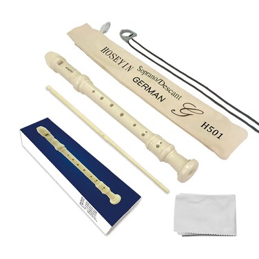 HOSEYIN Soprano Recorder Baroque style German style C Key 8 Holes Soprano Recorder for Beginners Kids students(Baroque, ivory white)