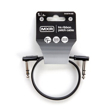 JIM DUNLOP, 1/4-Inch Right Angle MXR Ribbon TRS Patch Cable 1 ft 0.3 m (DCISTR1RR)