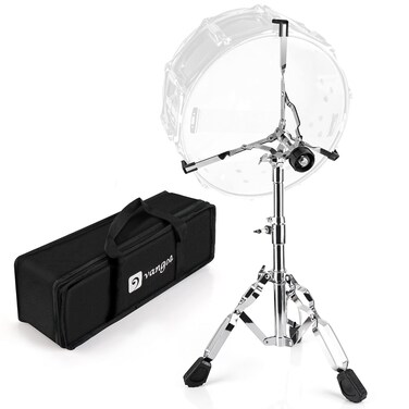 Vangoa Snare Drum Stand Double Braced Adjustable Height Heavy Duty Snare Stand with Carrying Bag Fit for 10" to 14" Snare Drums and Drum Pad