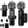 3 IN 1 Wireless Lavalier Microphones for iPhone/Android/Camera Devices(Lightning/USBC/3.5 mm Jack), 2 Pack Mini LED Display Lapel Mic with Mute/Reverb/Noise Reduction for TikTok/YouTube/Vlog Recording