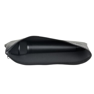 MRSDY Microphone Bag, Black Zipper Pouch Fits for Wired, Wireless Microphone, Shockproof Vocal Microphone Protector, Mic Accessories Storage Bag, Easy Carry   11.4"x4.72" (1 Pcs)