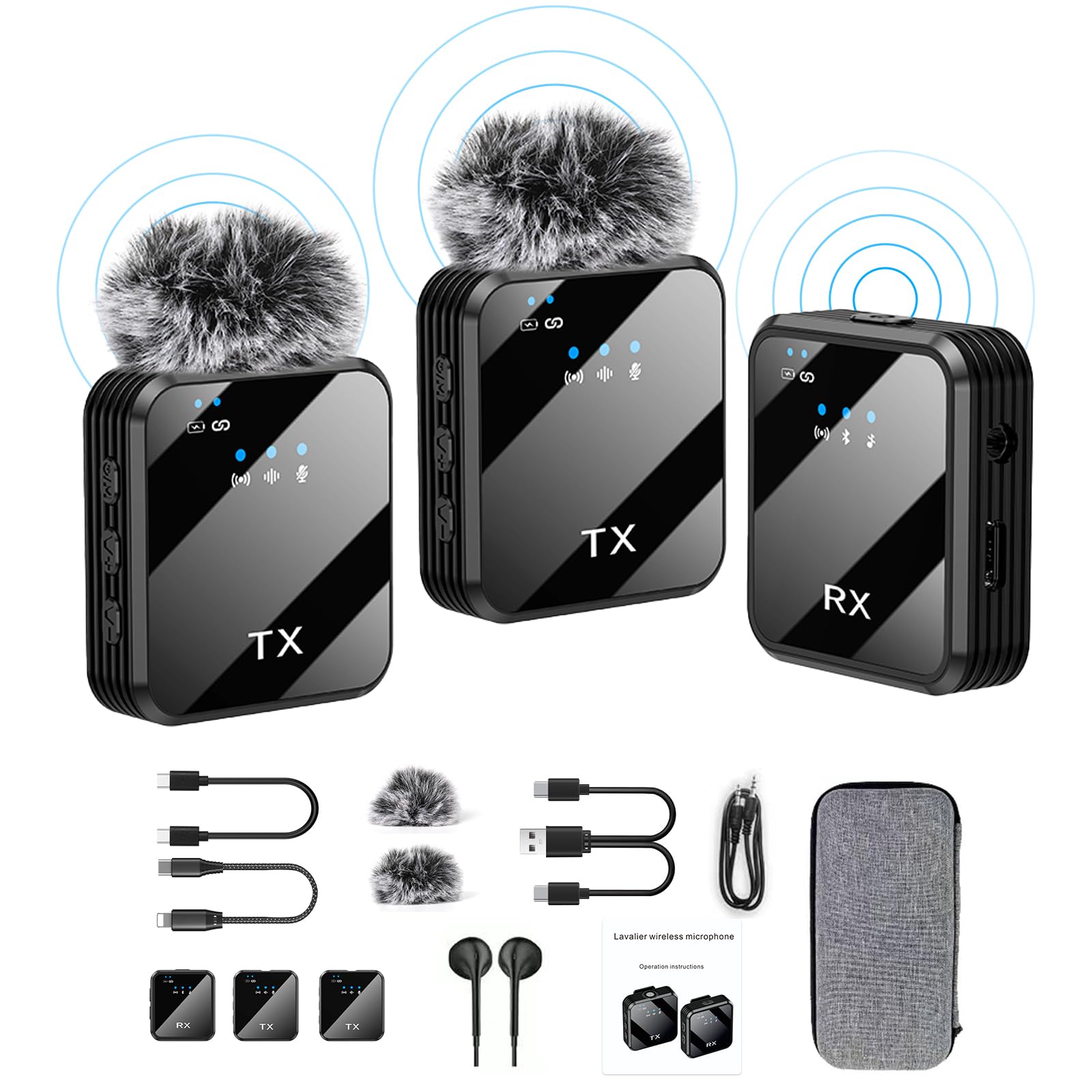 nonfood_merrivibe Nonfood_merrivibe Dual Mini Wireless Microphone