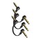Rock Stock Guitar Flat Patch Cables (Pack of 3) - 4 Inch C-Shape Ultra-Thin Effect Guitar Pedal Patch Cables - Right-Angle, Black with Durable Gold Plated Connectors, Maximize Pedalboard Space