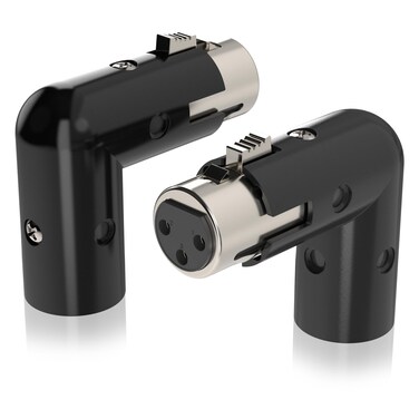Coda Right Angle XLR Adapter (2 Pack) - 90 Degree Adjustable Male to Female XLR Connector, Durable Universal 3-Pin Fit, Plug and Play Setup for Musicians &amp; Audio Engineers, Crystal Clear Audio Quality