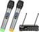 FIFINE UHF Dual Channel Wireless Handheld Microphone, Easy-to-use Karaoke Wireless Microphone System-K036