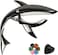 Guitar Capo Shark Shape Guitar Capo Acoustic Capo Electric Guitars Capo Premium Zinc Alloy Guitar Accessories Ukulele Mandolin Banjo Bass (Black with 6 Picks)
