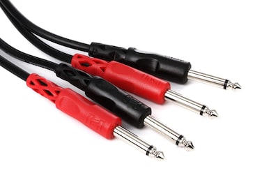 Hosa CPP-202 Dual 1/4" TS to Dual 1/4" TS Stereo Interconnect Cable, 2 Meters