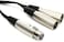 Hosa YXM-121 XLR3F to Dual XLR3M Y Cable, 6 Inch