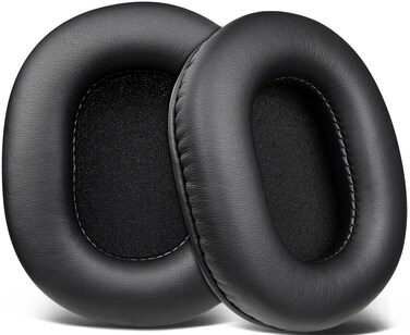 SOULWIT Earpads Replacement for Audio Technica ATH M50X M50XBT M50RD M40X M30X M20X MSR7 SX1 Monitor Headphones, Ear Pads Cushions with Softer Protein Leather, High-Density Foam - M50X PL Black