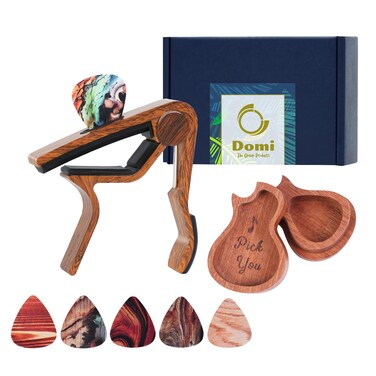 Guitar Capo Gift Set - Includes 1 Capo, 1 Pick Holder, 6 Picks, Guitar Accessories Kit for Acoustic, Electric Guitar &amp; Ukulele, Personalized Gifts for Guitar Players, Beginners, and Bass Players