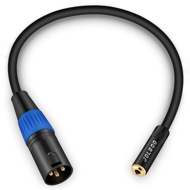 JOLGOO 3.5mm Female to XLR Male Stereo Audio Adapter Cable, 1/8 inch Mini Jack Female to XLR Male Adapter Cable, 1 Feet