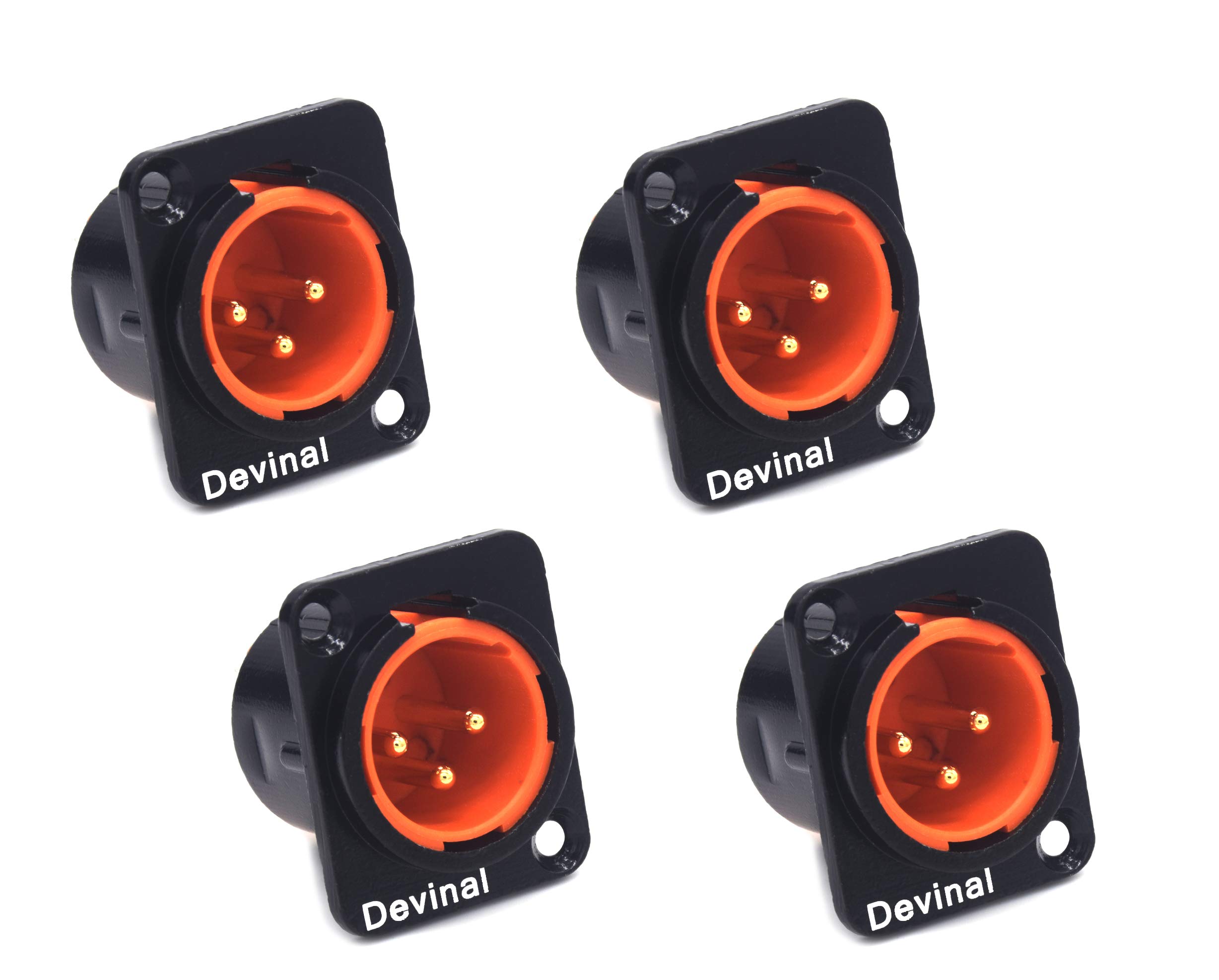 devinal Devinal Xlr Male Jack 3 Pin Chassis Panel Mount xlr