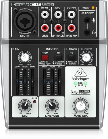 Behringer XENYX 302USB Premium 5-Input Mixer with Mic Preamp and USB/Audio Interface