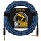 Guitar Cable 20 ft - 1/4 Inch Right Angle Blue Instrument Cable - Professional Quality Electric Guitar Cord and Amp Cable - Low Noise Bass and Guitar Lead - Reliable Cords for a Clean Clear Tone