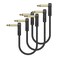 HOSONGIN Guitar Patch Cables 6 inch Nylon Braided Right Angle,1/4" Right Angle Guitar Pedal Instrument Cable,Gold-Plated Plug Connector S-Shape Guitar Patch Pedal Cable-(3 Pack)