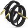 HOSONGIN 1/4 Inch TRS Instrument Cable 3.3 feet 2-Pack, Straight-to-Right Angle 6.35mm Male Stereo Audio Cord, Balanced Interconnect Line for Electric Guitar, Bass, Keyboard, Mixer, Amplifier, Speaker
