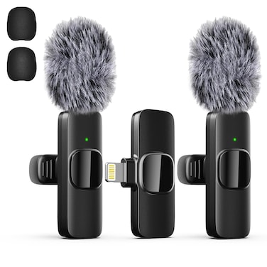 Labstandard Professional Wireless Lavalier Lapel Microphone for iPhone, iPad, Mini Video Recording Mic for Interview Video Podcast Vlog YouTube &amp; Livestream, Noise Reduction, Plug &amp; Play (Moden)