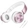 AILIHEN Kids Headphones, Headphones for School Girls Wired On-Ear Headsets with Microphone for Chromebook Laptop Computer, Foldable Adjustable Teen Headphones, Tangle-Free, 3.5mm Jack (Rose Gold)