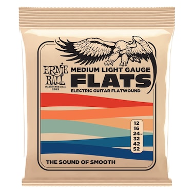 Medium-Light Stainless Steel Flatwound Electric Guitar Strings - 12-52 Gauge