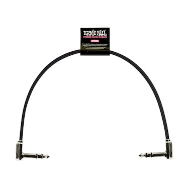 Ernie Ball Flat Ribbon Stereo Patch Cable, 12in, Black (P06409)